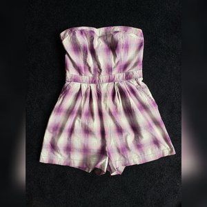 Purple and Grey Plaid Romper
